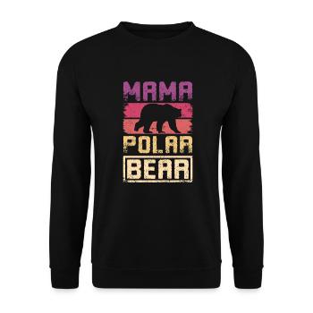 Mother mom mama polar bear - Unisex Pullover - Schwarz - Vorne - Alina (178cm) & Michal (187cm)