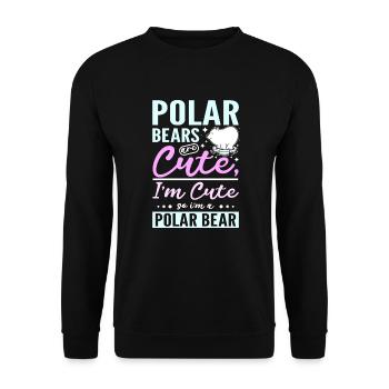 Polar bears are cute I'm cute so I'm a polar bear - Unisex Pullover - Schwarz - Vorne - Alina (178cm) & Michal (187cm)