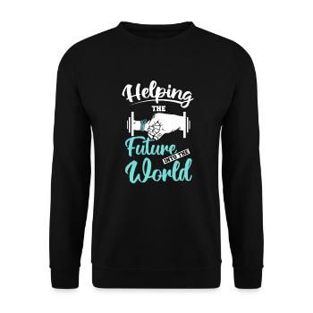 Aider l’avenir dans le monde - Sweat-shirt Unisexe - noir - Devant - Alina (178cm) & Michal (187cm)