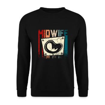 Sage-femme rétro vintage - Sweat-shirt Unisexe - noir - Devant - Alina (178cm) & Michal (187cm)