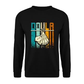 Doula Vintage Rétro - Sweat-shirt Unisexe - noir - Devant - Alina (178cm) & Michal (187cm)