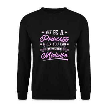 Pourquoi être une princesse quand vous pouvez devenir sage-femme - Sweat-shirt Unisexe - noir - Devant - Alina (178cm) & Michal (187cm)