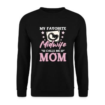 Ma sage-femme préférée m’appelle maman - Sweat-shirt Unisexe - noir - Devant - Alina (178cm) & Michal (187cm)
