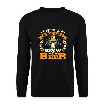 It's a good day to brew beer - Unisex Pullover - Schwarz - Vorne - Alina (178cm) & Michal (187cm)