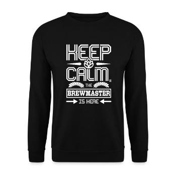 Keep calm the brewmaster is here - Unisex Sweatshirt - black - Front - Alina (178cm) & Michal (187cm)