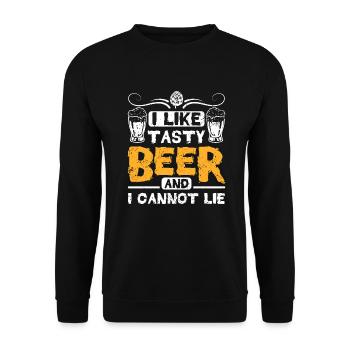 I like tasty beer and cannot lie - Unisex Sweatshirt - black - Front - Alina (178cm) & Michal (187cm)