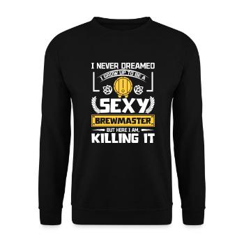 Sexy Brewmaster - Unisex Sweatshirt - black - Front - Alina (178cm) & Michal (187cm)