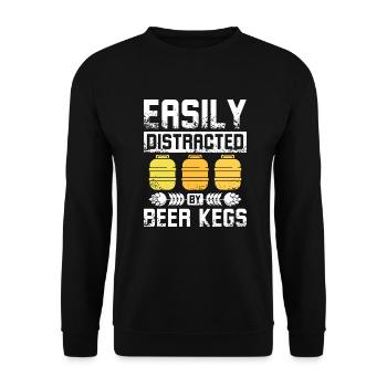 Easily distracted by beer kegs - Unisex Sweatshirt - black - Front - Alina (178cm) & Michal (187cm)