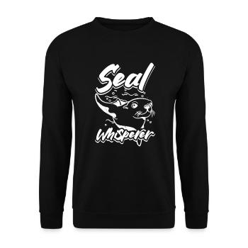Seal whisperer - Unisex Pullover - Schwarz - Vorne - Alina (178cm) & Michal (187cm)