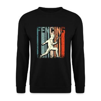 Retro Vintage Fencing - Unisex Sweatshirt - black - Front - Alina (178cm) & Michal (187cm)