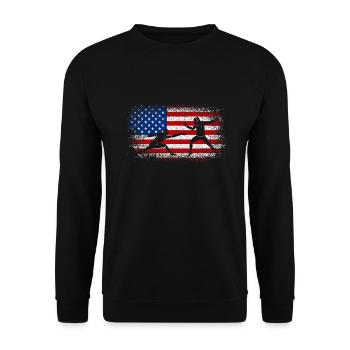 Usa American Flag Fencing 4th of july - Unisex Sweatshirt - black - Front - Alina (178cm) & Michal (187cm)