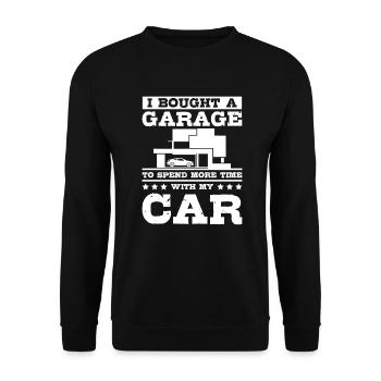 J’ai acheté un garage pour passer plus de temps avec ma voiture - Sweat-shirt Unisexe - noir - Devant - Alina (178cm) & Michal (187cm)