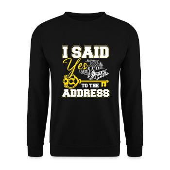 J’ai dit oui à l’adresse - Sweat-shirt Unisexe - noir - Devant - Alina (178cm) & Michal (187cm)