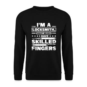 Skilled fingers locksmith - Unisex Sweatshirt - black - Front - Alina (178cm) & Michal (187cm)
