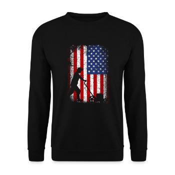Usa american flag landscapers 4th of july - Unisex Pullover - Schwarz - Vorne - Alina (178cm) & Michal (187cm)