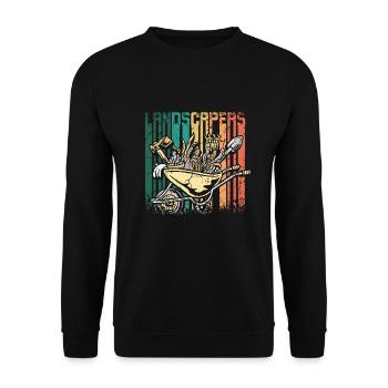 Retro Vintage Landscapers - Unisex Pullover - Schwarz - Vorne - Alina (178cm) & Michal (187cm)