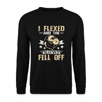 I Flexed and the sleeves fell of - Unisex Sweatshirt - black - Front - Alina (178cm) & Michal (187cm)
