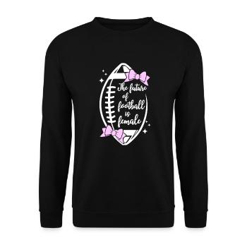 The future of football is female - Unisex Sweatshirt - black - Front - Alina (178cm) & Michal (187cm)