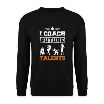 I coach future talents american football - Unisex Pullover - Schwarz - Vorne - Alina (178cm) & Michal (187cm)