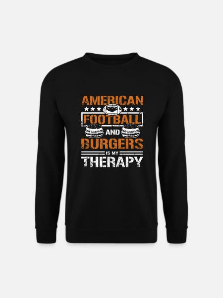American football and burger is my therapy - Unisex Pullover - Schwarz