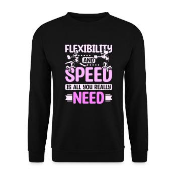 Flexibilité et vitesse cheer girl - Sweat-shirt Unisexe - noir - Devant - Alina (178cm) & Michal (187cm)
