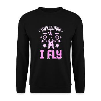 This is how I fly cheer girl - Unisex Pullover - Schwarz - Vorne - Alina (178cm) & Michal (187cm)