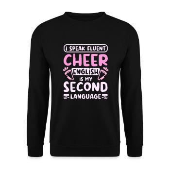 I speak fluent cheer - Unisex Pullover - Schwarz - Vorne - Alina (178cm) & Michal (187cm)