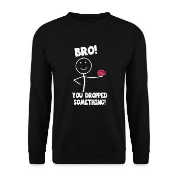 Cerveau de la figure du bâton - Sweat-shirt Unisexe - noir - Devant - Alina (178cm) & Michal (187cm)
