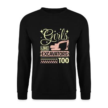 Les filles aiment aussi les excavatrices - Sweat-shirt Unisexe - noir - Devant - Alina (178cm) & Michal (187cm)