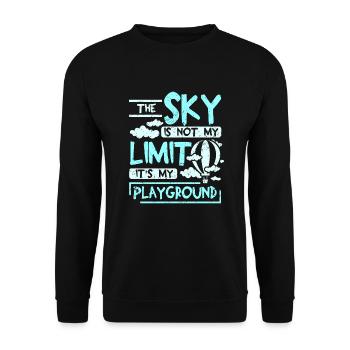 The sky is not my limit it's my playground balloon - Unisex Sweatshirt - black - Front - Alina (178cm) & Michal (187cm)