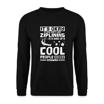 La tyrolienne est un passe-temps cool pour les gens - Sweat-shirt Unisexe - noir - Devant - Alina (178cm) & Michal (187cm)