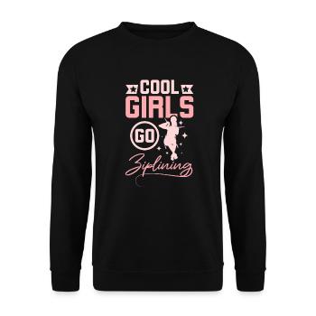 Les filles cool font de la tyrolienne - Sweat-shirt Unisexe - noir - Devant - Alina (178cm) & Michal (187cm)