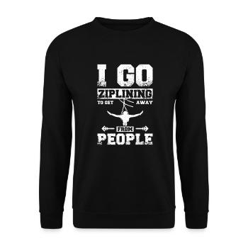 Je fais de la tyrolienne pour m’éloigner des gens - Sweat-shirt Unisexe - noir - Devant - Alina (178cm) & Michal (187cm)