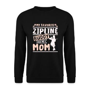 Mon copain de tyrolienne préféré m’appelle maman - Sweat-shirt Unisexe - noir - Devant - Alina (178cm) & Michal (187cm)