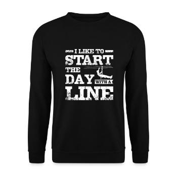 Commencez la journée avec une tyrolienne - Sweat-shirt Unisexe - noir - Devant - Alina (178cm) & Michal (187cm)
