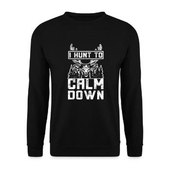 Je chasse le cerf pour se calmer - Sweat-shirt Unisexe - noir - Devant - Alina (178cm) & Michal (187cm)