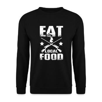 Chassez le cerf mange de la nourriture locale - Sweat-shirt Unisexe - noir - Devant - Alina (178cm) & Michal (187cm)