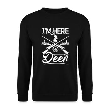 Chasse au chevreuil, je suis ici mon cerf - Sweat-shirt Unisexe - noir - Devant - Alina (178cm) & Michal (187cm)