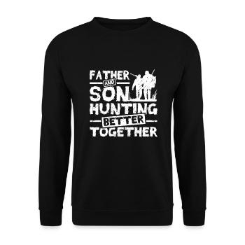 Père et fils chassent mieux ensemble - Sweat-shirt Unisexe - noir - Devant - Alina (178cm) & Michal (187cm)