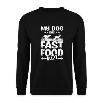 Hunting Dog my dog likes fast food too - Unisex Pullover - Schwarz - Vorne - Alina (178cm) & Michal (187cm)