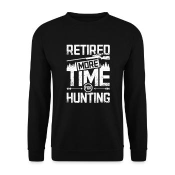 Retired more time for hunting - Unisex Sweatshirt - black - Front - Alina (178cm) & Michal (187cm)