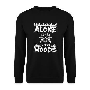 Je préfère être seul dans les bois à chasser - Sweat-shirt Unisexe - noir - Devant - Alina (178cm) & Michal (187cm)