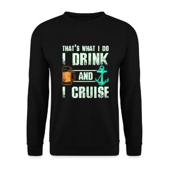 Je bois de la bière et je navigue - Sweat-shirt Unisexe - noir - Devant - Alina (178cm) & Michal (187cm)