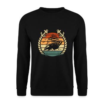 Retro Vintage Family Couple Cruising Ship - Unisex Sweatshirt - black - Front - Alina (178cm) & Michal (187cm)