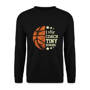 J’entraîne un entraîneur de basket-ball de petits humains - Sweat-shirt Unisexe - noir - Devant - Alina (178cm) & Michal (187cm)