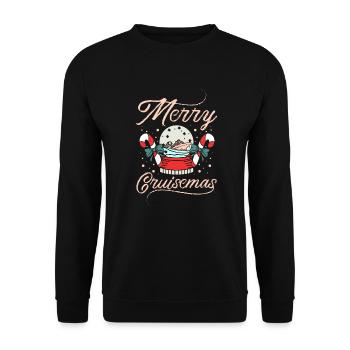 Christmas Holiday Xmas Cruise Ship - Unisex Sweatshirt - black - Front - Alina (178cm) & Michal (187cm)