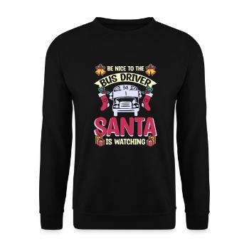 Soyez gentil avec le chauffeur de bus que le Père Noël regarde - Sweat-shirt Unisexe - noir - Devant - Alina (178cm) & Michal (187cm)