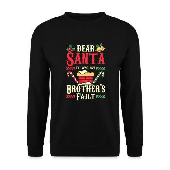 Dear santa it was my brother's fault - Unisex Sweatshirt - black - Front - Alina (178cm) & Michal (187cm)