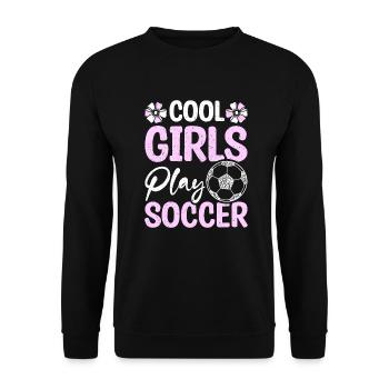 Les filles cool jouent au football - Sweat-shirt Unisexe - noir - Devant - Alina (178cm) & Michal (187cm)
