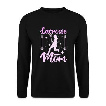 Mothers Day Mommy Lacrosse Mom - Unisex Pullover - Schwarz - Vorne - Alina (178cm) & Michal (187cm)